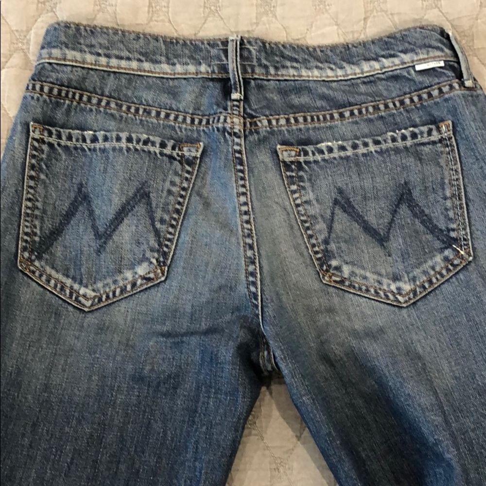 Mother raw hem jeans